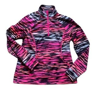 FILA Zebra Striped Pink Pullover Size Small